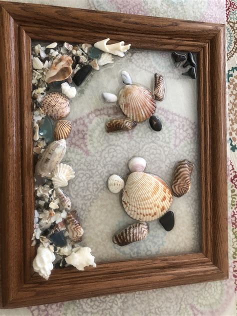 Seashell Resin Art Turtles Seashell Wall Art Seashell Crafts Shell