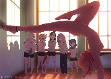 Rule 34 6girls Akko Kagari Amanda Oneill Anklet Barefoot Blush Breasts Casual Nudity Clothed