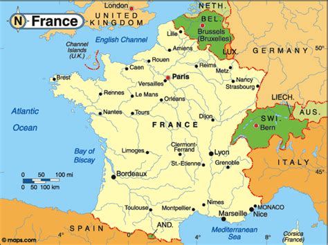 Map Of France With Neighbouring Countries Map Of Spain Andalucia