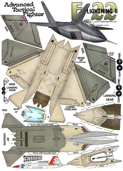 F 22 Lightning Paper Airplane Models Paper Airplanes Paper Car Paper
