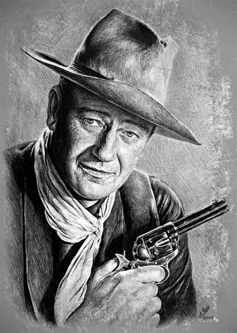 John Wayne Drawing By Andrew Read