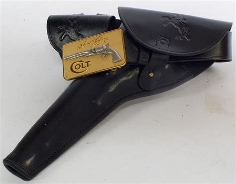 Colt Logo 1860 Army Belt And Holster Rig With Signature Colt Belt Buckle