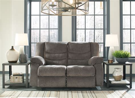 Tulen Grey Reclining Sofa Love - All American Furniture - Buy 4 Less ...