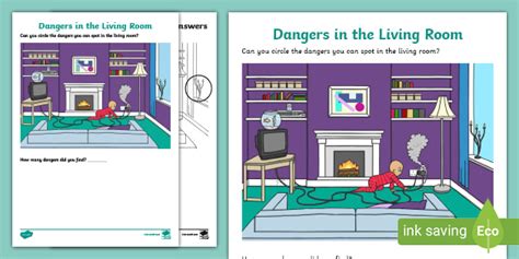 Dangers In The Living Room Worksheet Primary Resource