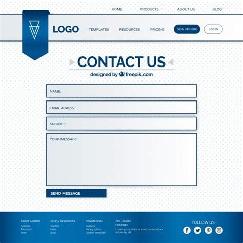 Download Web Contact Form Template For Free Templates Vector Free