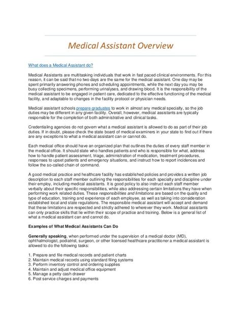 Medical Assistant Overview What Do Medical Assistants Do