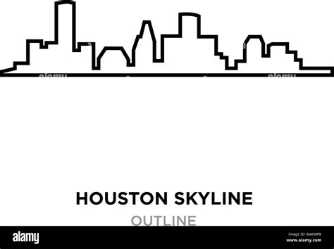 Houston Skyline Outline On White Background Vector Illustration Stock