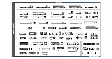 Vehicles Cad Blocks Lorries And Buses In Plan And Elevation View