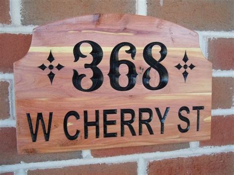 Street Address Plaque Personalized Carved Wooden By Tkwoodcrafts
