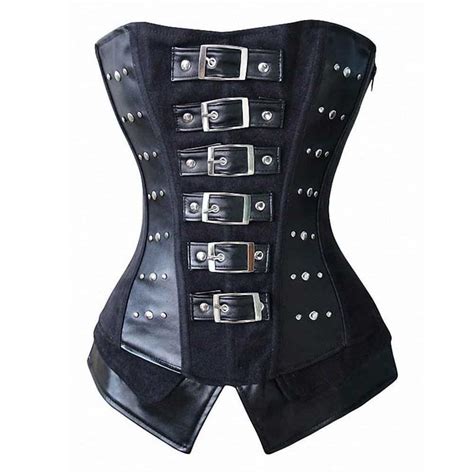 sexy dominatrix black belt buckle corset