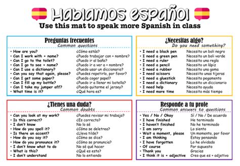 Spanish Ks3 Target Language Mat Teaching Resources