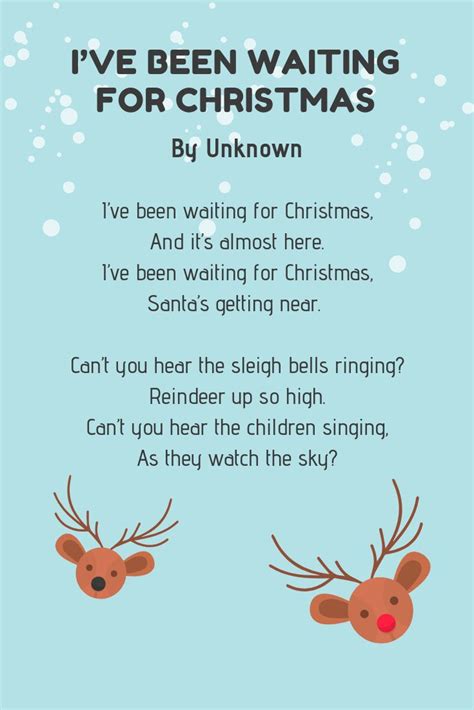 A Christmas Poem With Reindeers And Snowflakes