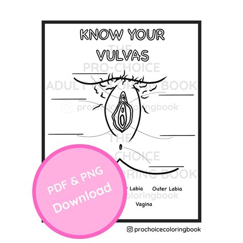 Coloring Page Know Your Vulvas PRINTABLE Sheet Instant Etsy België