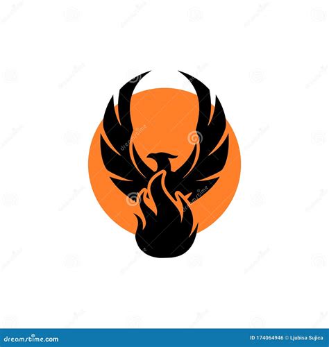 Phoenix Bird Fire Logo Icon Simple Symbol Isolated On White Background