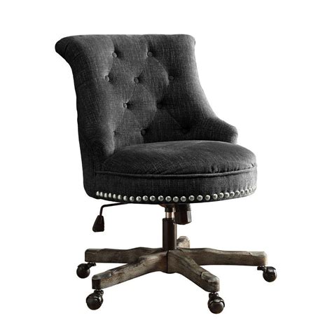 4.6 out of 5 stars with 89 ratings. Linon Home Decor Sinclair Gray Polyester Office Chair-178403CHAR01U - The Home Depot