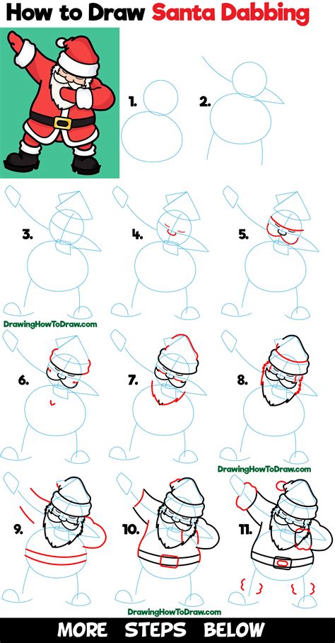 So, we have to draw the shapes christmas tree cartoon face. How to Draw Santa Dabbing Easy Steps Drawing Tutorial for ...