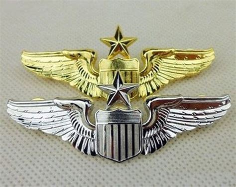 Us 1 Pair Usaf Us Air Force Senior Pilot Metal Wing Pin Badge