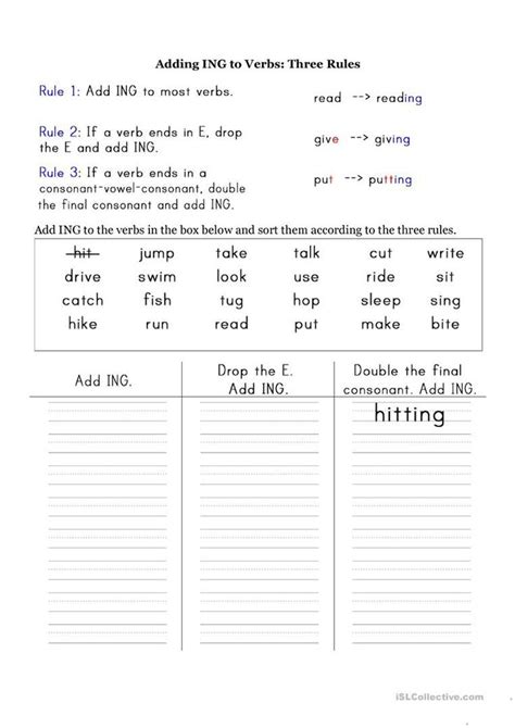 adding ing  verbs worksheet printable worksheets   precious