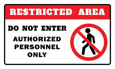 restricted area sign stock vector illustration of permission 148352622