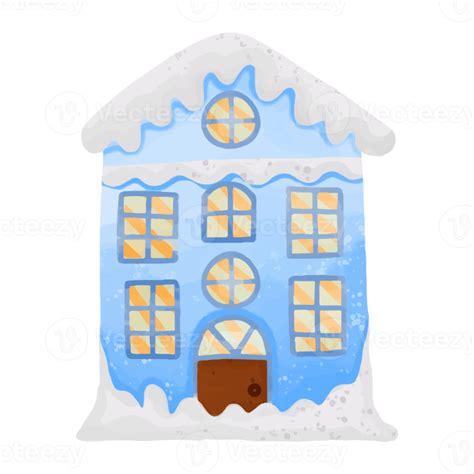 Watercolor Houses Hand Painted Christmas Decoration Clipart 8588080 Png