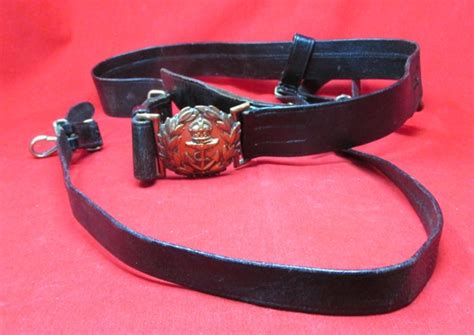 Buckles British Wwi Wwii Era Royal Navy Officers Sword Belt And Buckle