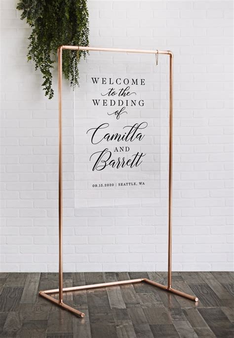 Acrylic Wedding Backdrop Clear Welcome Wedding Sign A005 Etsy