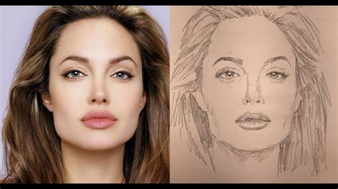 Draw Faces Easy Steps Angelina Jolie Youtube