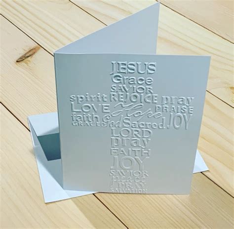 embossed cross note cards christian card set blank religious etsy