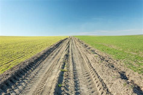 Background Fields Spring Tractor Wheel Marks Stock Photos Free