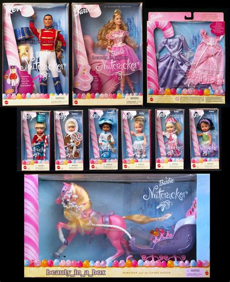 2001 Nutcracker Sugarplum Princess Barbie Doll Prince Eric Kelly Candy Sleigh Ballet Mattel
