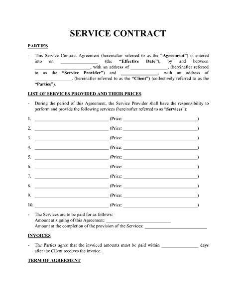 It Service Provider Contract Template