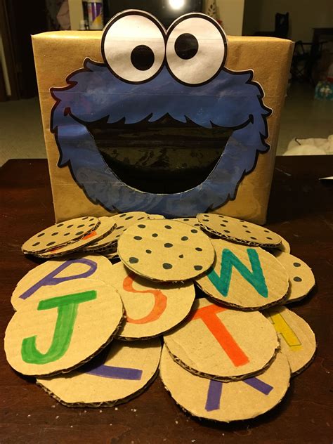 Cookie Monster Math Letter Recognition Game Preschool Art