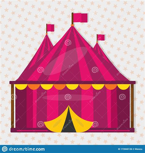 Circus Tent Isolated Vector Illustration Stock Vector Illustration Of