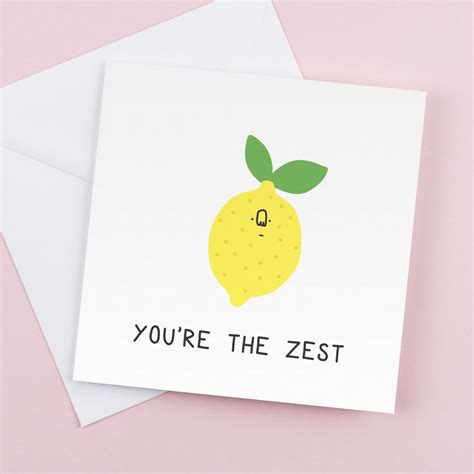 Youre The Zest Greeting Cards Blank Inside Funny Etsy
