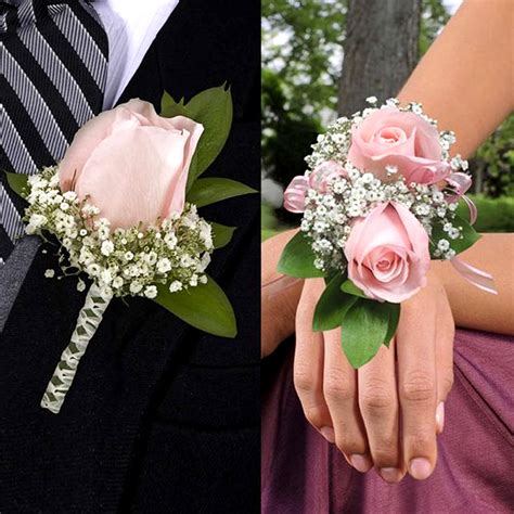 Online Pink Roses Boutonniere And Corsage T Delivery In Singapore Fnp