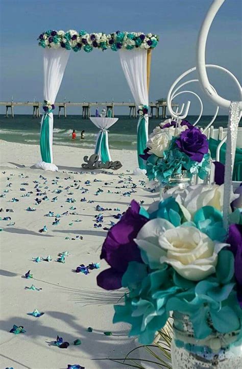 Beach Wedding Purple And Turquoise Turquoise Wedding Beach Wedding