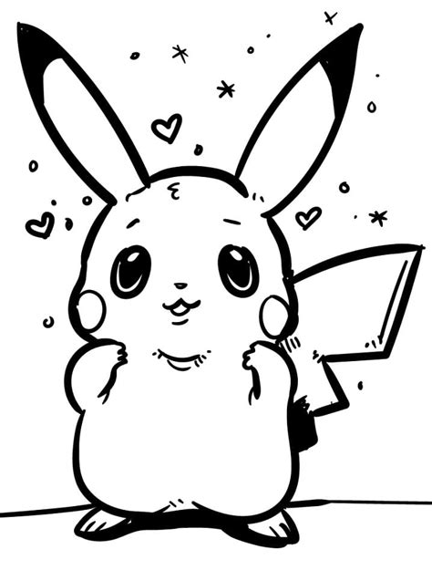 Printable Cute Pikachu Coloring Page Free Printable Coloring Pages