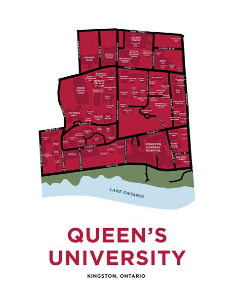 Queens University Map Print Jelly Brothers