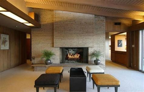 Tired of your brick fireplace? Beautiful midcentury fireplace | Midcentury modern ...