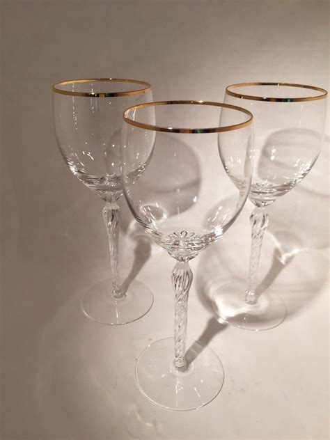Gold Rimmed Lenox Monroe Glasses Set Of 3