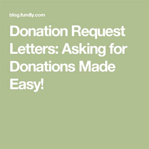 Donation Request Letters Asking For Donations Made Easy Donation