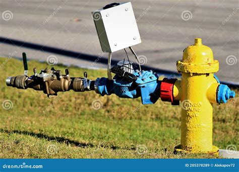 Fire Hydrant With Installed Water Meter Stock Image Image Of
