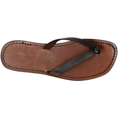 dark brown leather thongs sandals for men handmade gianluca the leather craftsman