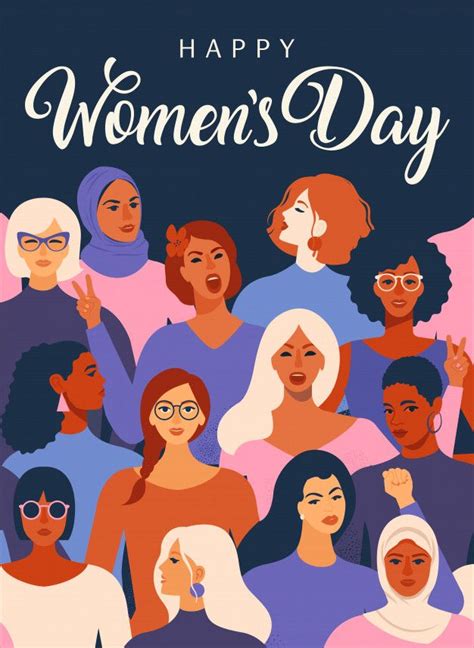 International Womens Day Poster Premium Vector Happy Woman Day Happy