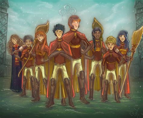 Gryffindor Quidditch Team Flying