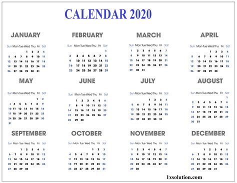 2020 Daily Calendar To Write Your Important Notes Calendar