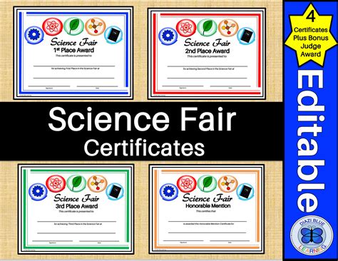 Science Fair Certificates Pdf Science Fair Certificates Editable