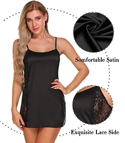Avidlove Lingerie For Women Silk Nighties For Women Sexy Satin Nightgown Black Pricepulse