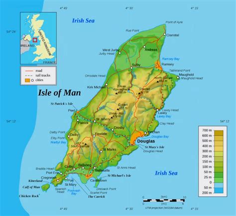 Map of isle of man & articles on flags, geography, history, statistics, disasters current events, and international relations. Large physical map of Isle of Man | Isle of Man | Europe ...