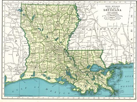 1944 Vintage Louisiana Map Antique State Map Of Louisiana Etsy